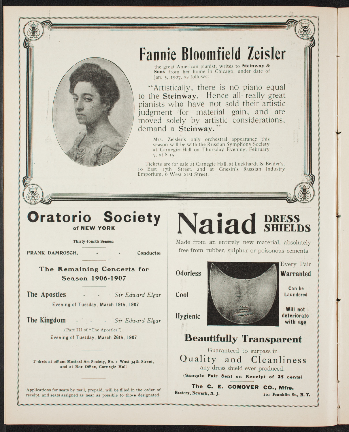 New York College of Music, February 3, 1907, program page 4