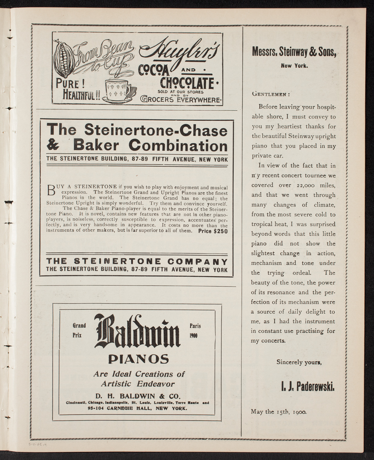 Brain Workers' League Grand Entertainment, May 11, 1902, program page 7