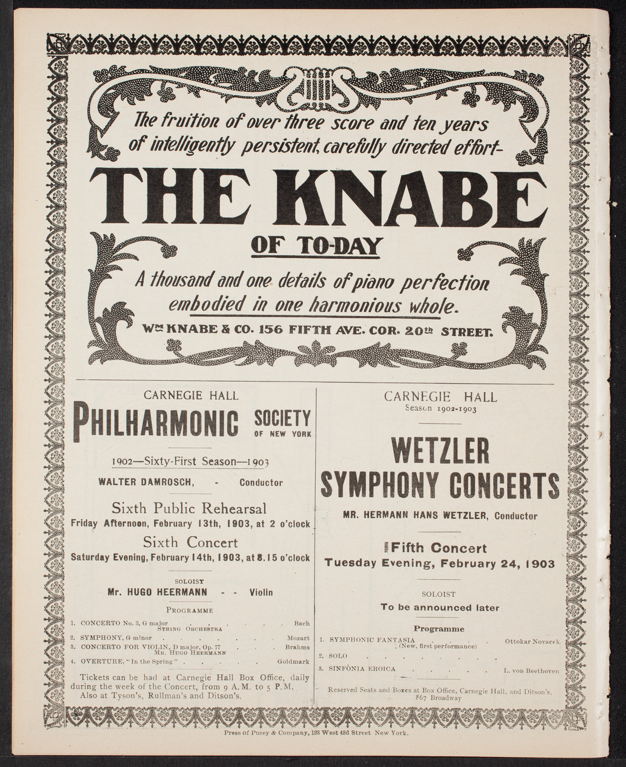 New York Banks' Glee Club, February 12, 1903, program page 12