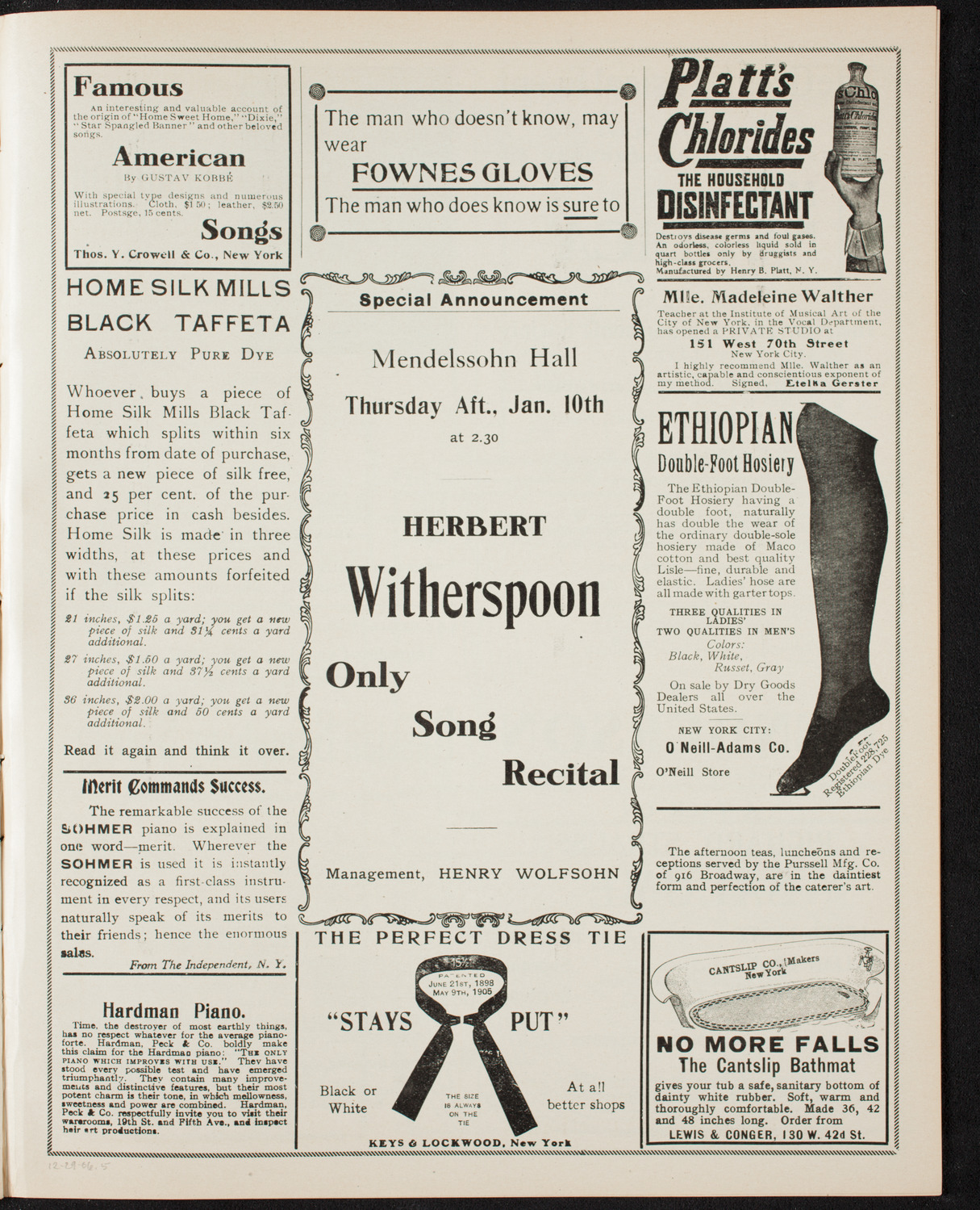 New York Symphony Orchestra, December 29, 1906, program page 9