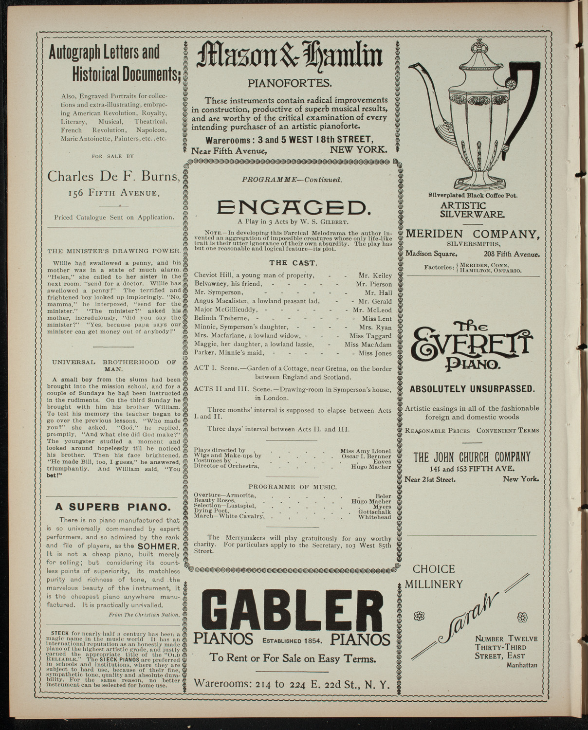 Benefit for the Home Hotel by The Merrymakers, May 8, 1899, program page 6