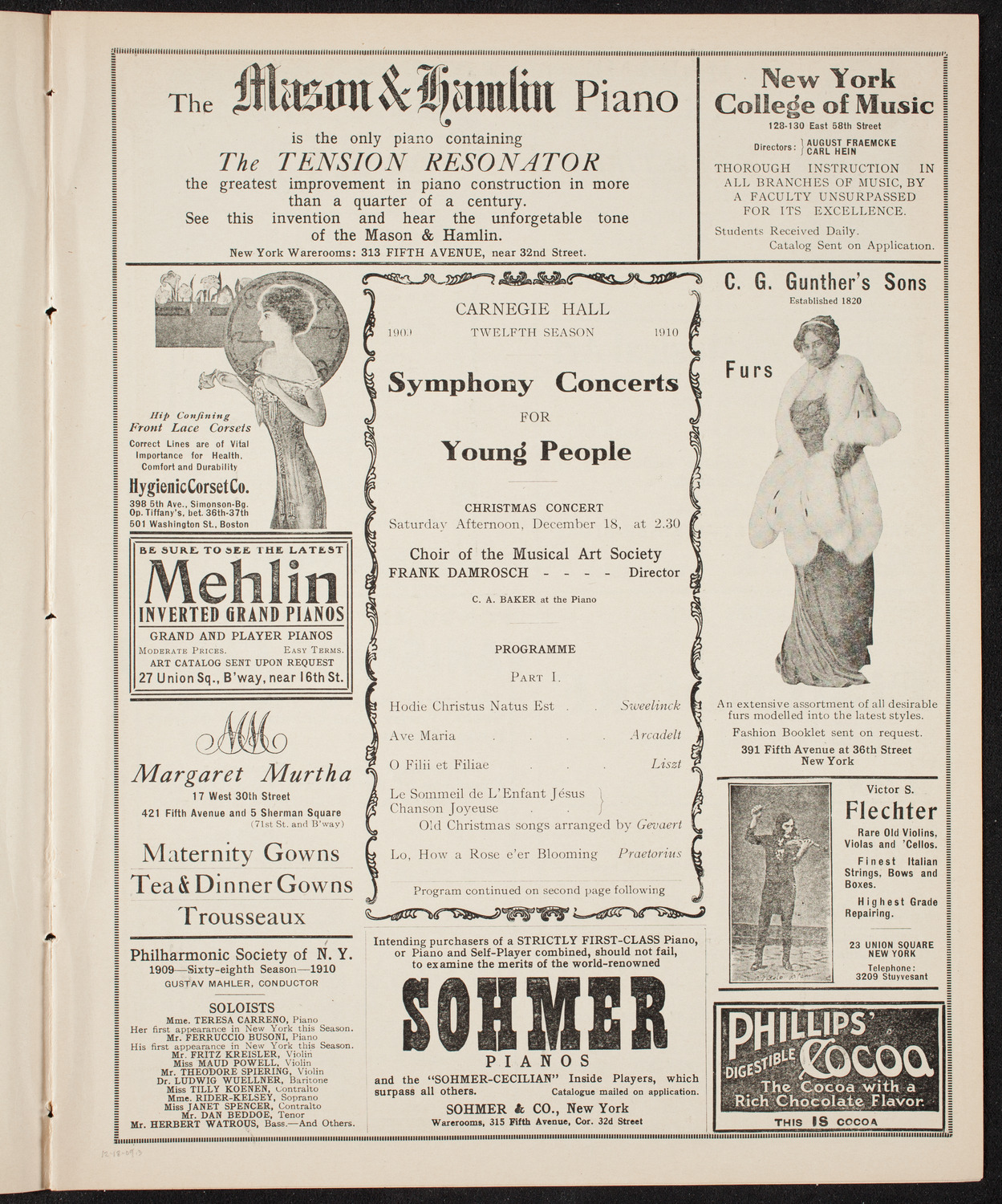 Symphony Concert for Young People, December 18, 1909, program page 5