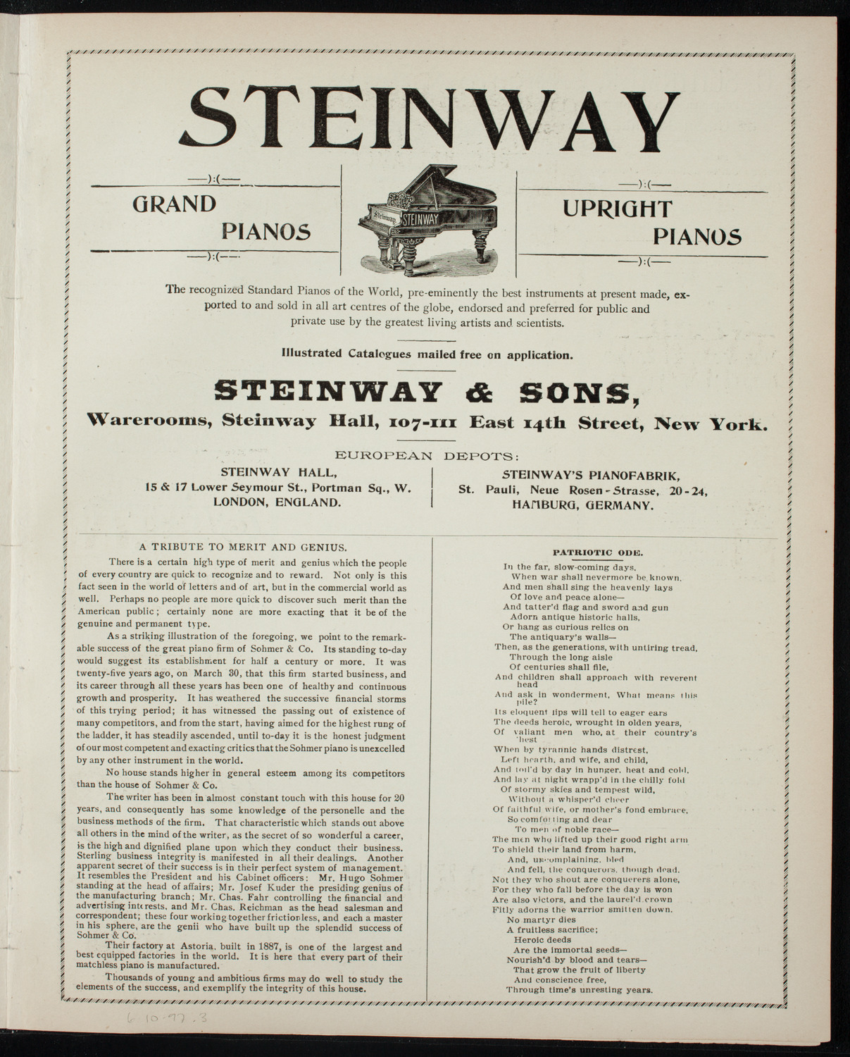 Graduation: New York University, June 10, 1897, program page 5