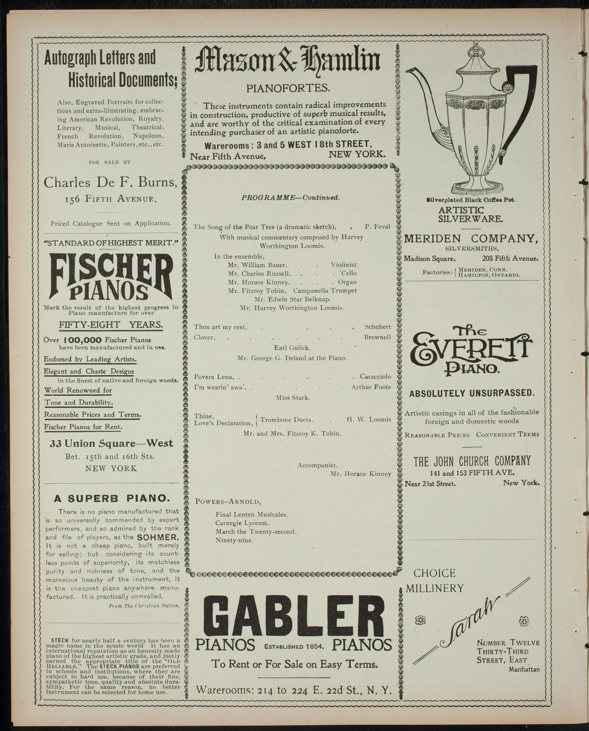 Powers-Arnold Wednesday Morning Musicale, March 22, 1899, program page 6