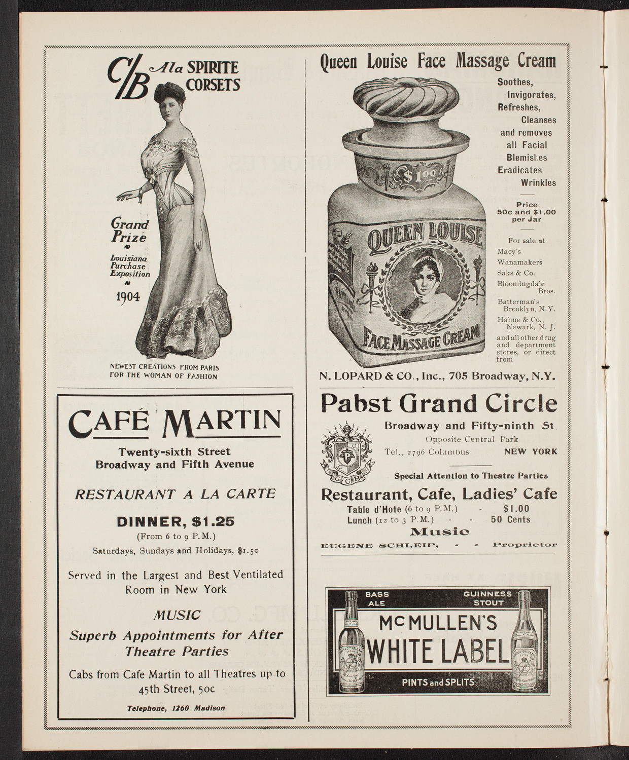 Johanna Gadski, Soprano, and David Bispham, Bass, November 17, 1904, program page 8