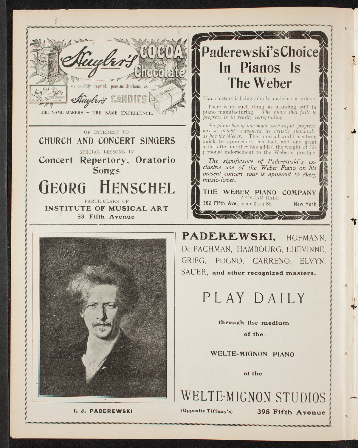 Benefit: German Hospital and Dispensary, November 27, 1907, program page 6