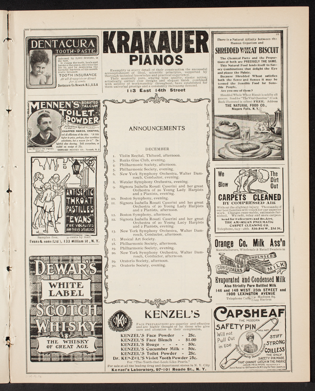 Benefit: German Hospital and Dispensary, November 29, 1903, program page 3