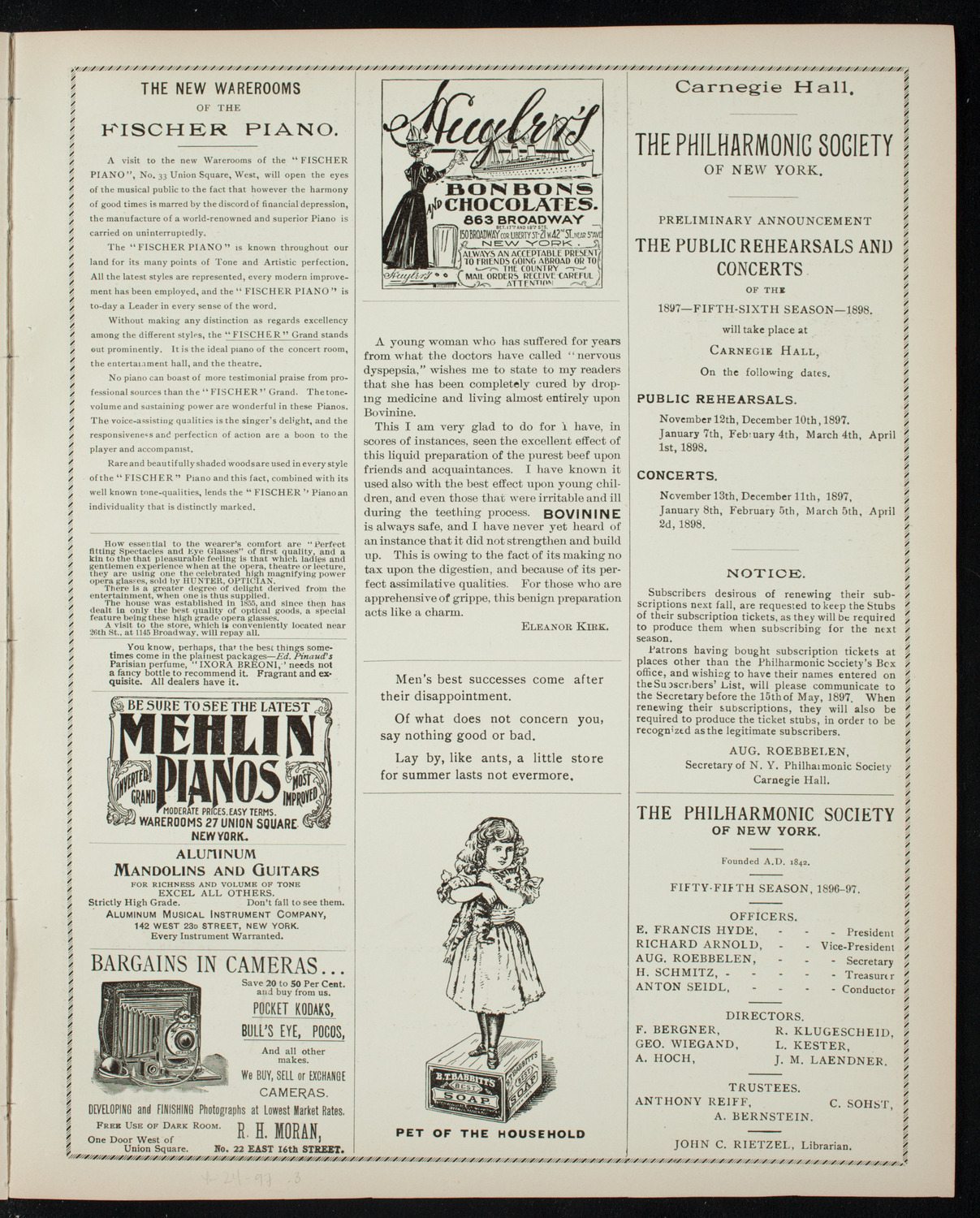 Teresa Carreño, Piano, April 24, 1897, program page 7