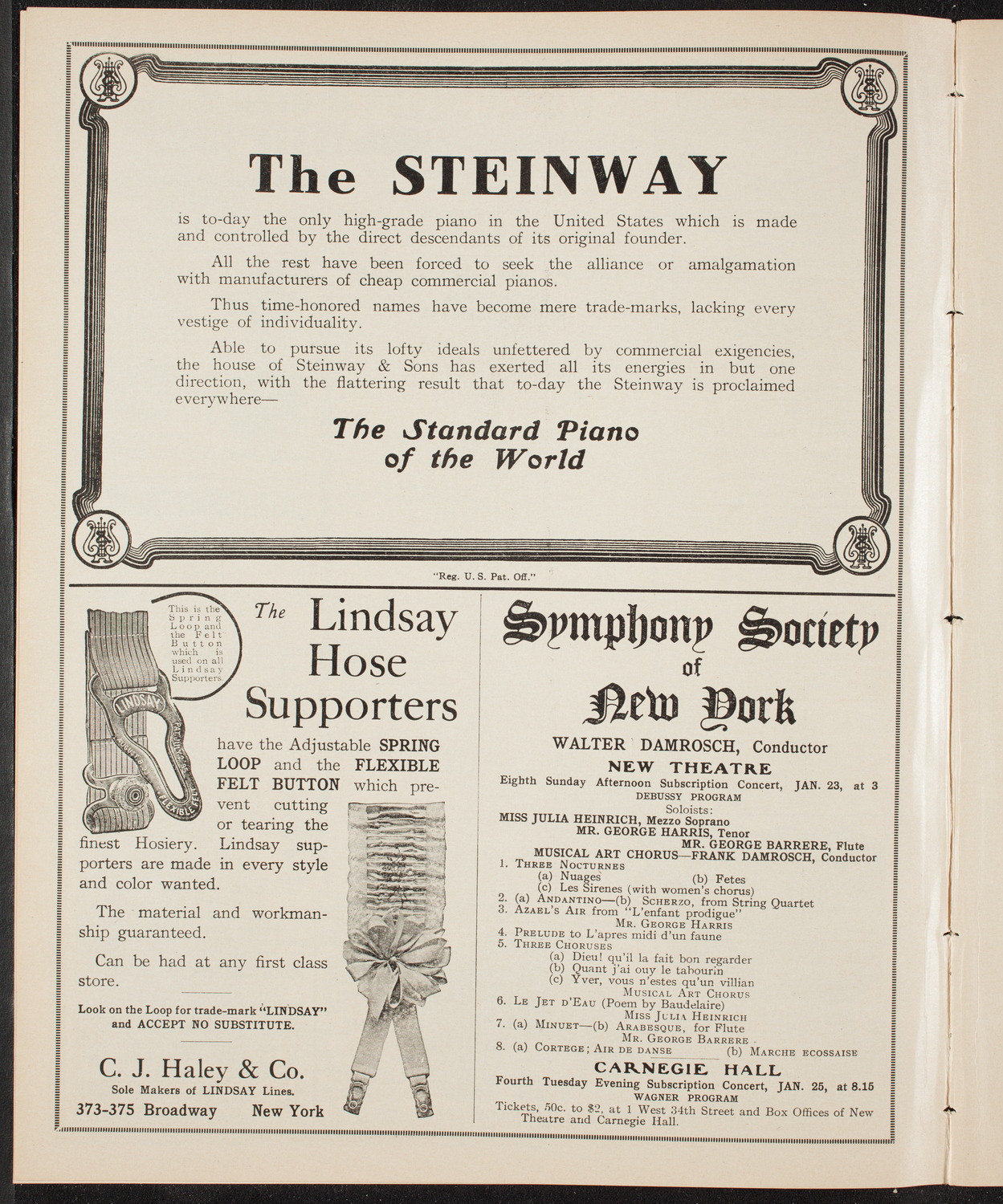 People's Symphony Concert, January 14, 1910, program page 4