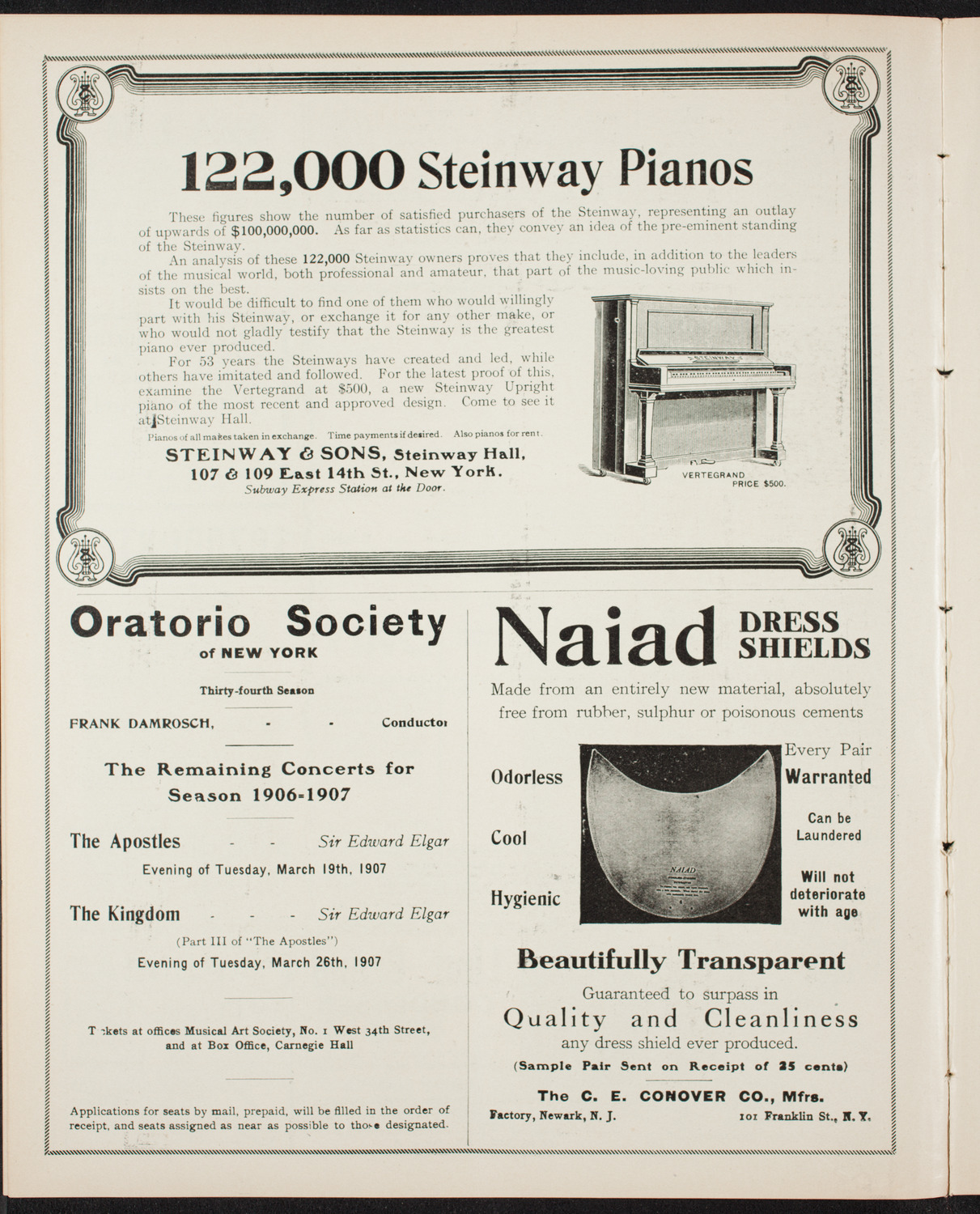 New York Philharmonic, February 8, 1907, program page 4