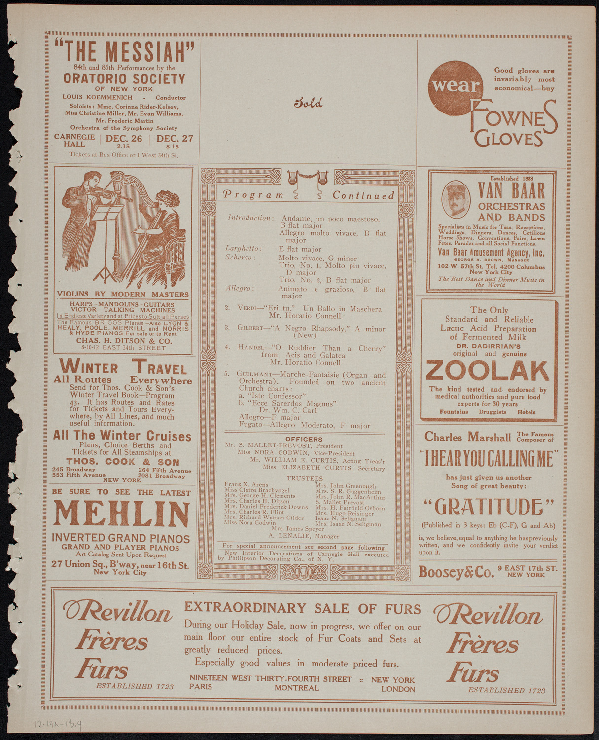 People's Symphony Concert, December 14, 1913, program page 7