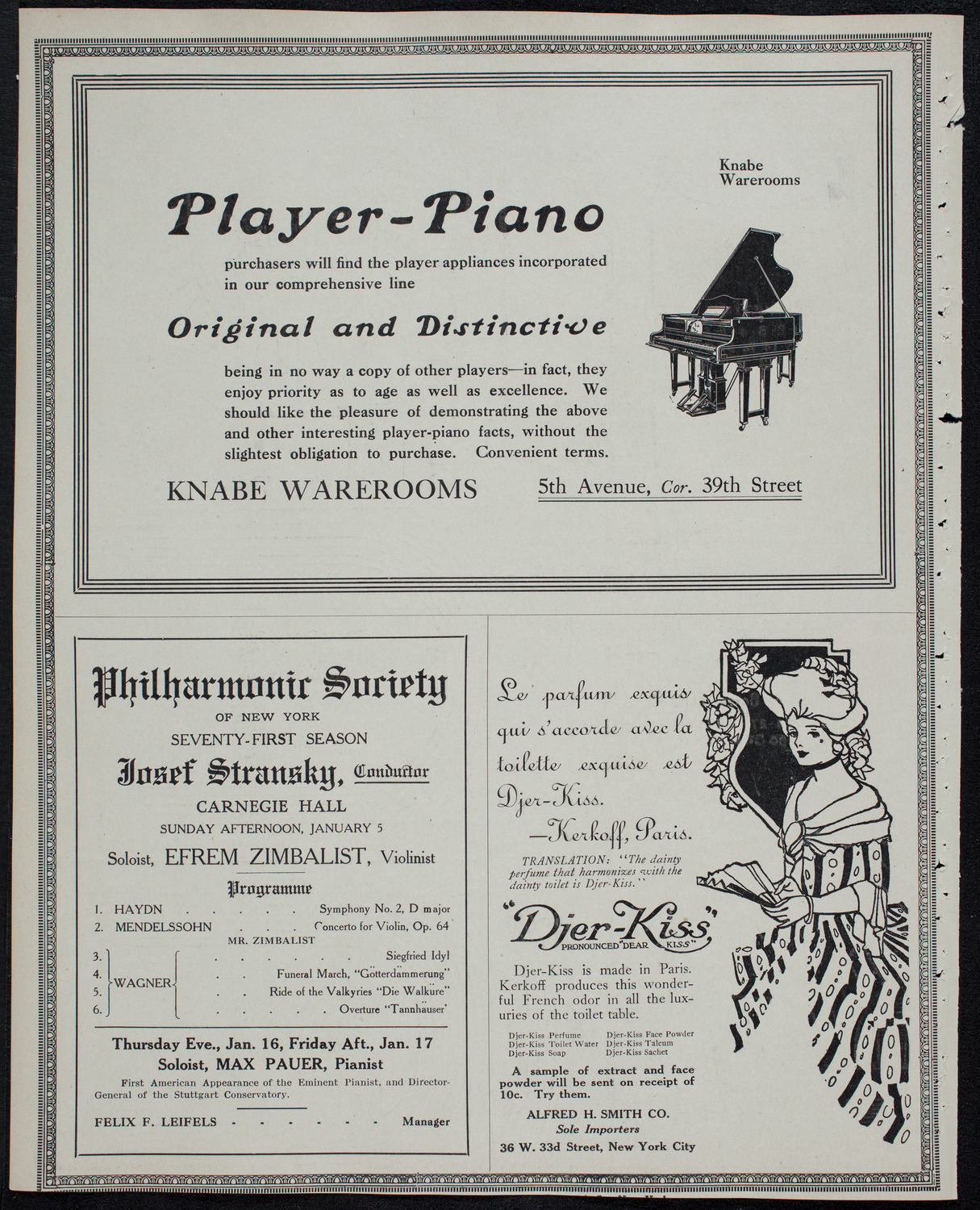New York Philharmonic, January 2, 1913, program page 12