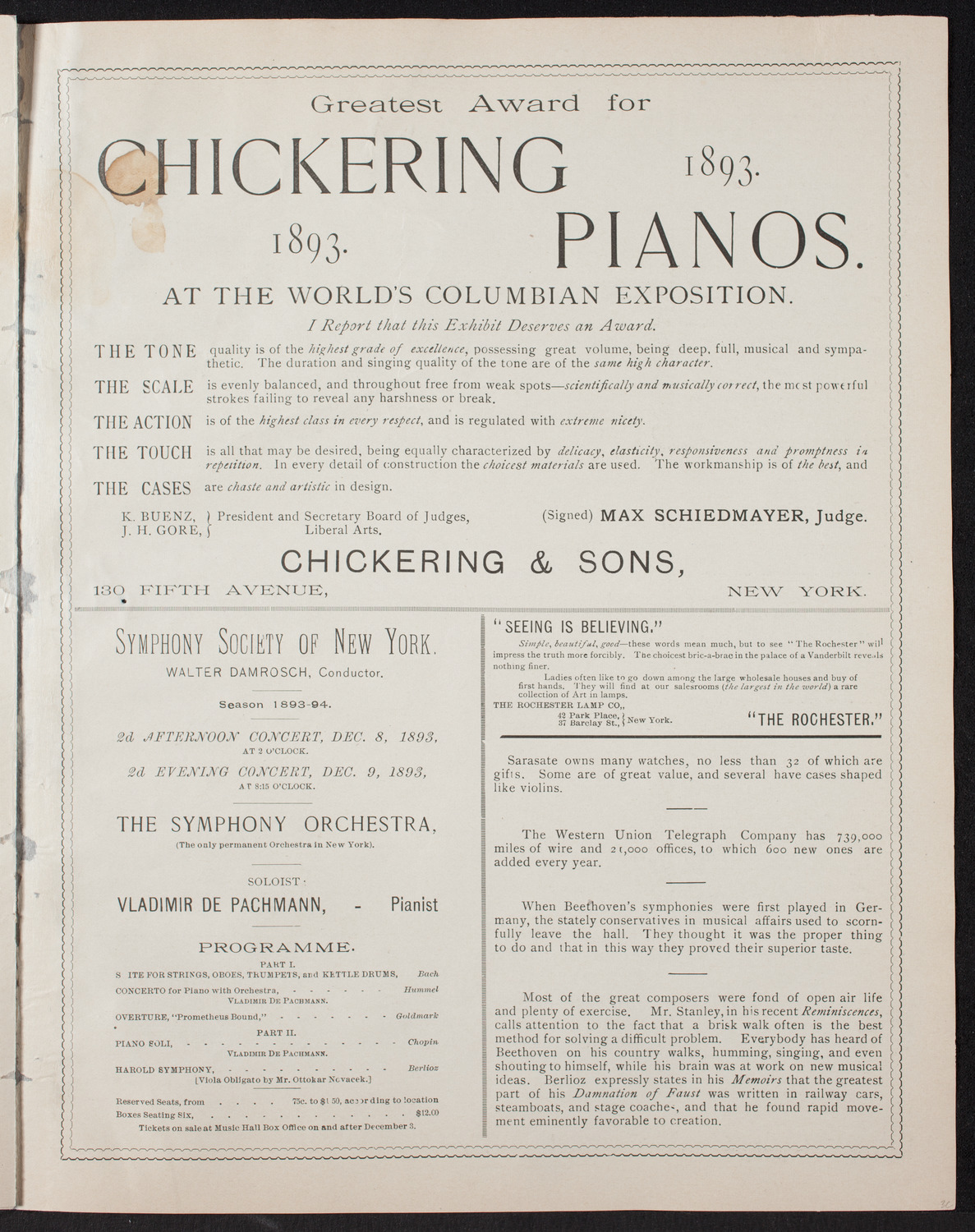 New York Symphony Orchestra, November 11, 1893, program page 7