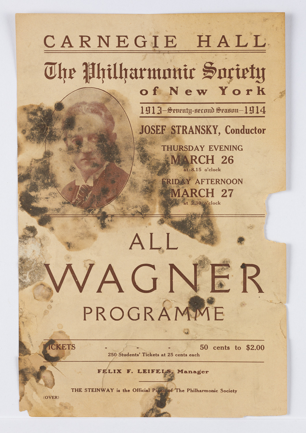 New York Philharmonic, March 1914
