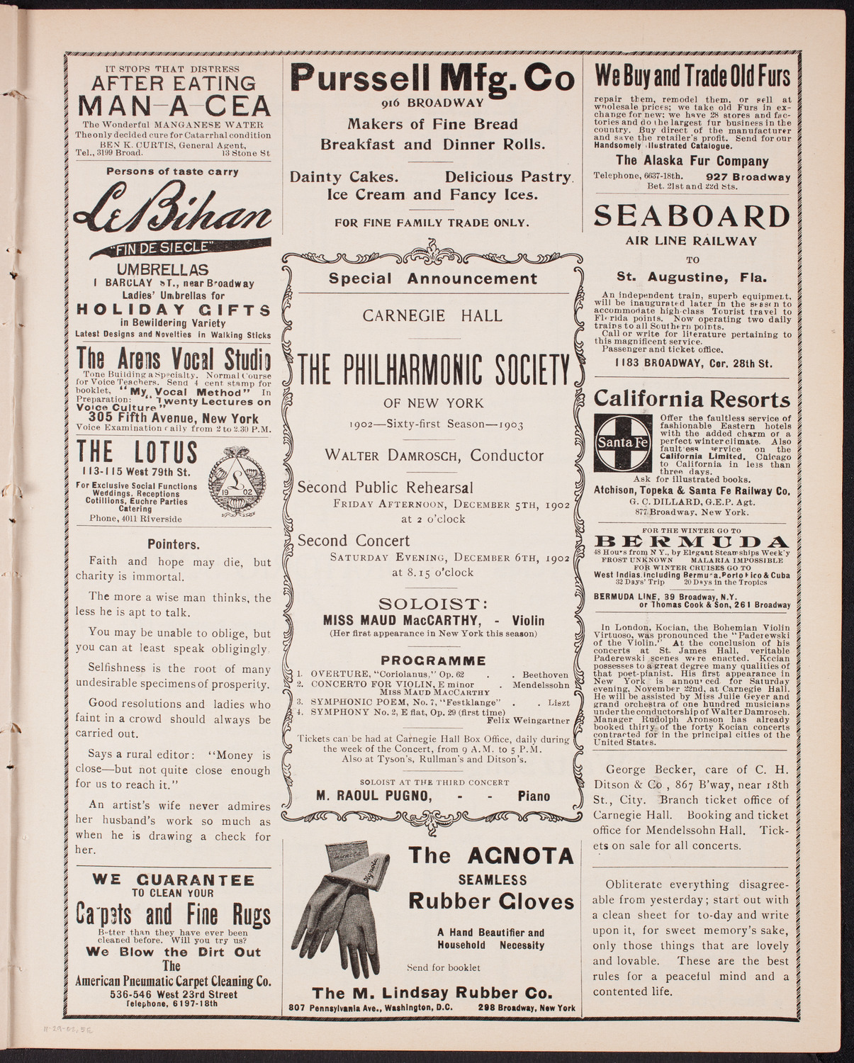 Benefit: St. Mark's Hospital, November 29, 1902, program page 9