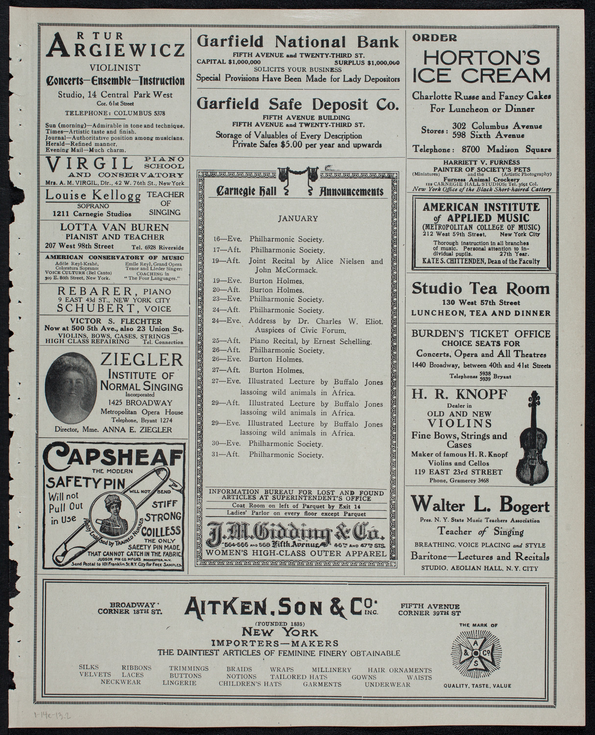 Lecture by Roald Amundsen: The Discovery of the South Pole, January 14, 1913, program page 3