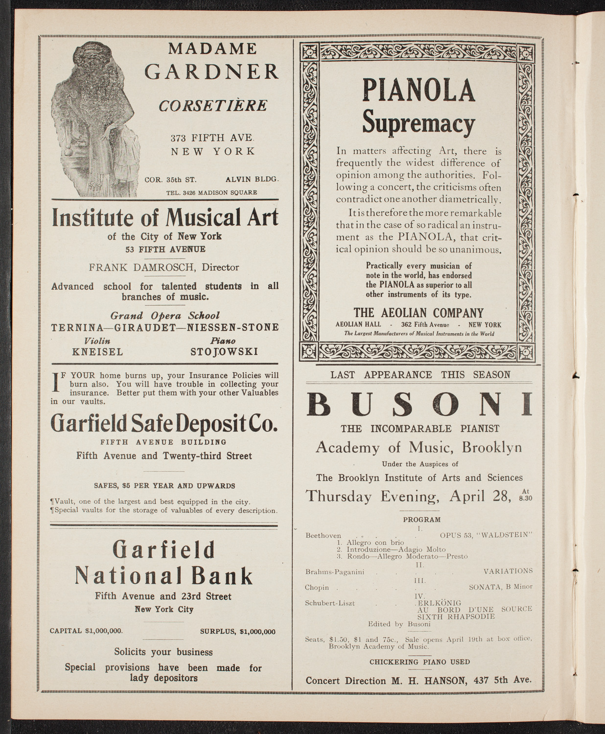 Ludwig Wüllner, Baritone, April 12, 1910, program page 6