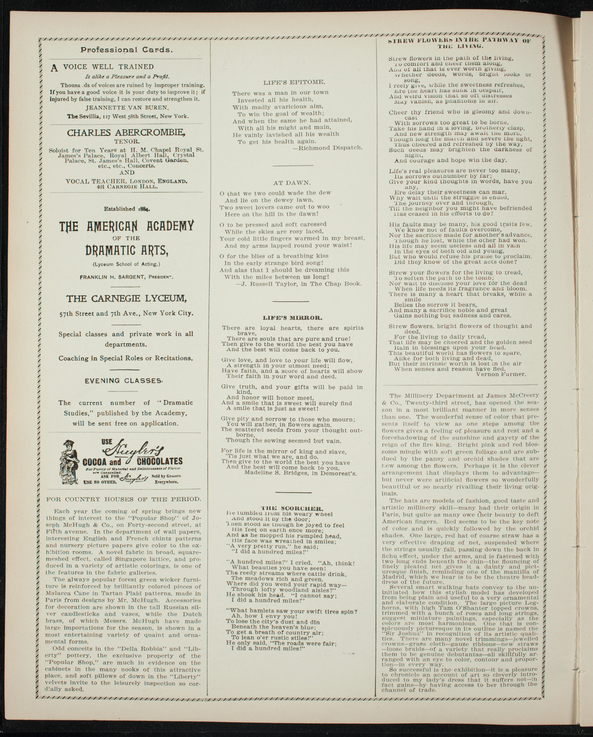 New York Banks' Glee Club, April 21, 1897, program page 2