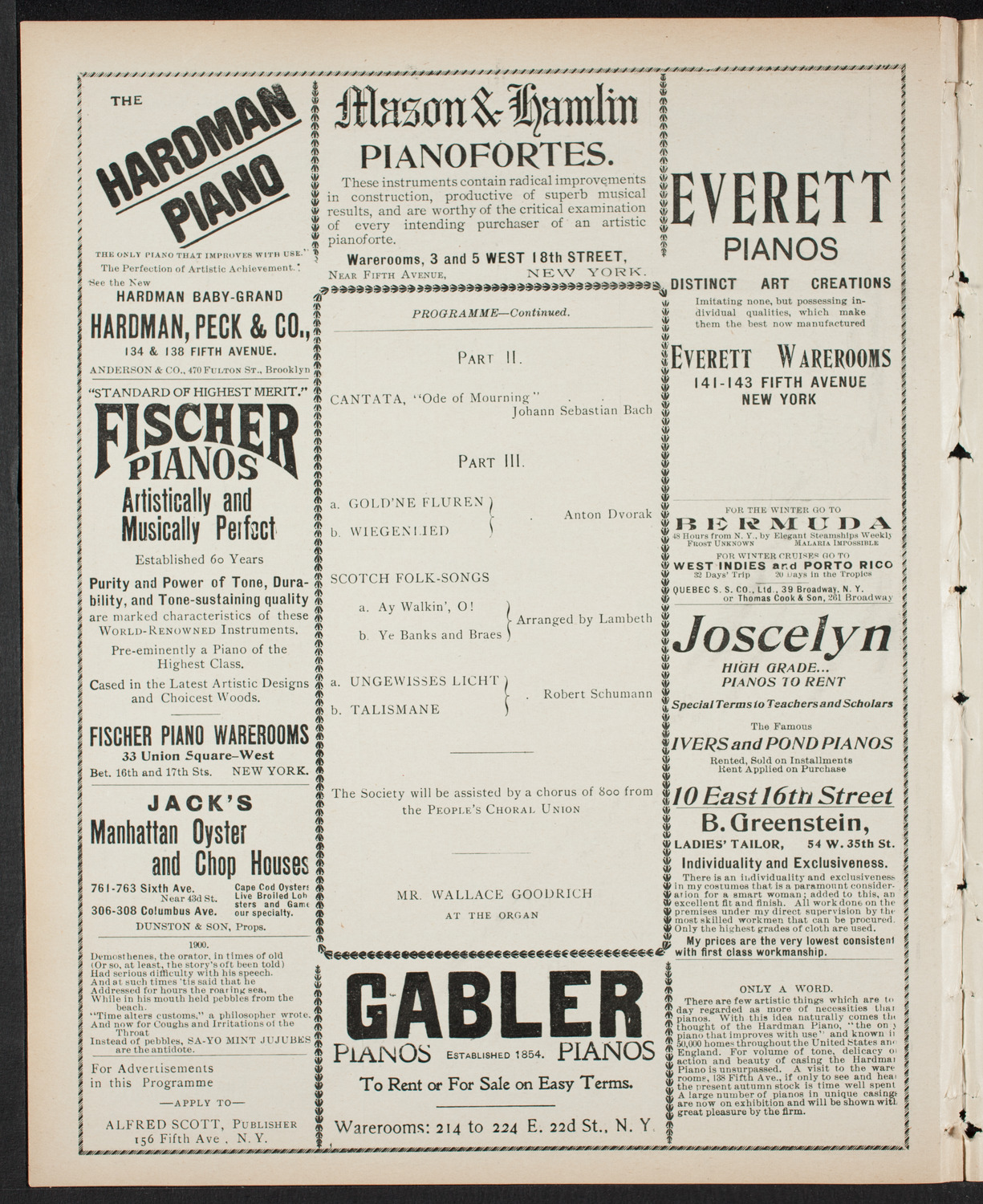 Musical Art Society of New York, March 15, 1900, program page 6