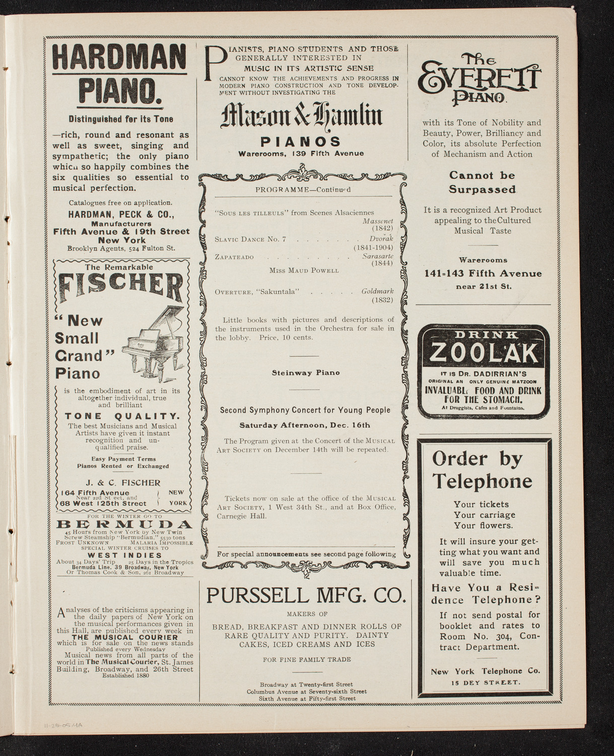 Symphony Concert for Young People, November 25, 1905, program page 7