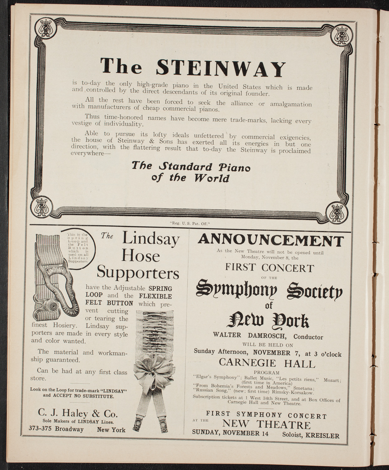 New York Philharmonic, November 4, 1909, program page 4