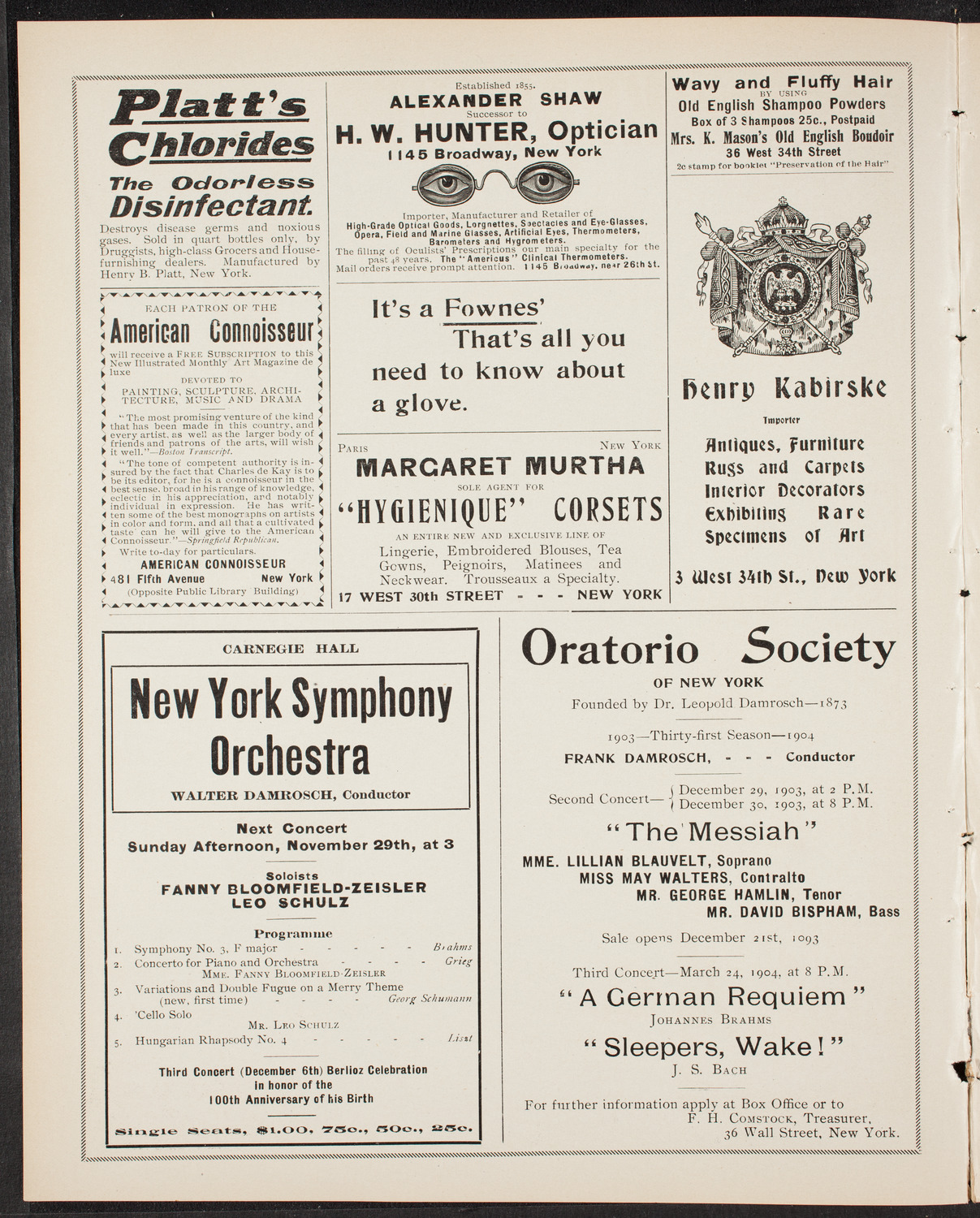 New York Symphony Orchestra, November 22, 1903, program page 2