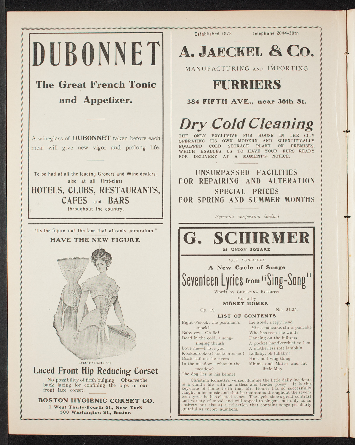 Johanna Gadski, Soprano, April 10, 1908, program page 8