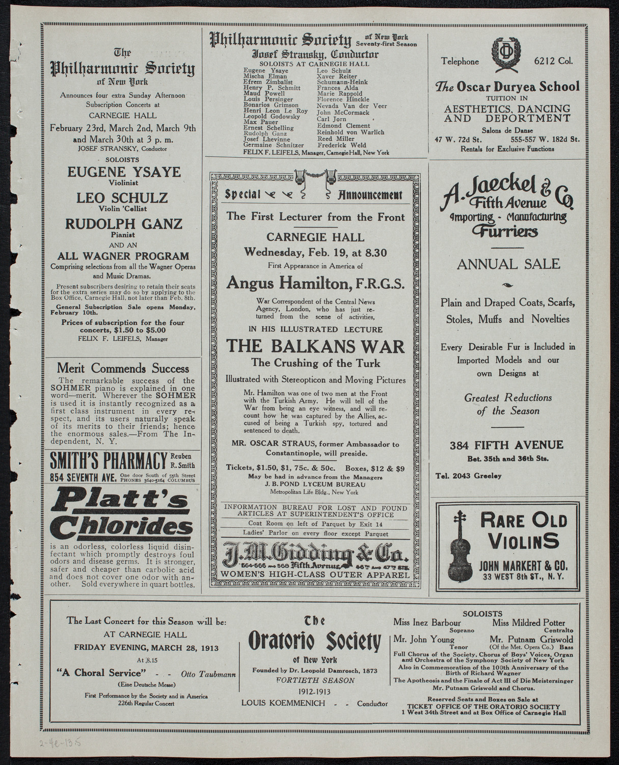 New York Banks' Glee Club, February 4, 1913, program page 9