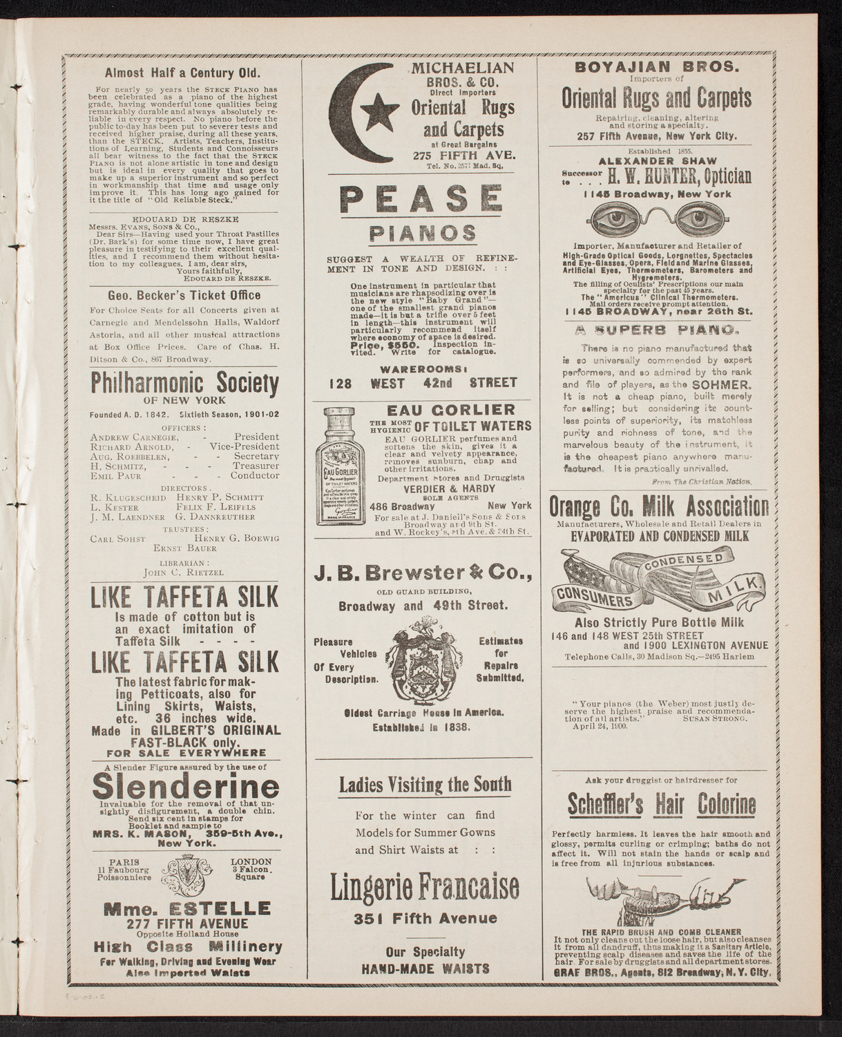 Hermann Hans Wetzler Orchestral Concert, April 6, 1902, program page 3