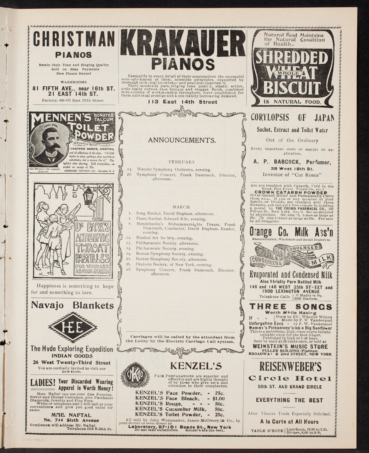 Meeting: YMCA/ Patriotic Mass Meeting for Men, February 22, 1903, program page 3