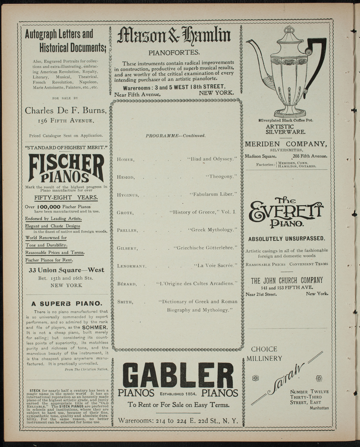 Comparative Literature Society Saturday Morning Conference, March 11, 1899, program page 6