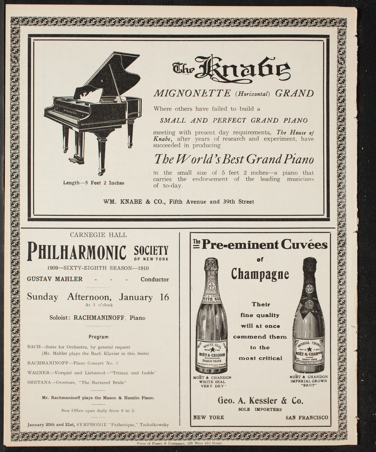 New York Philharmonic, January 14, 1910, program page 12