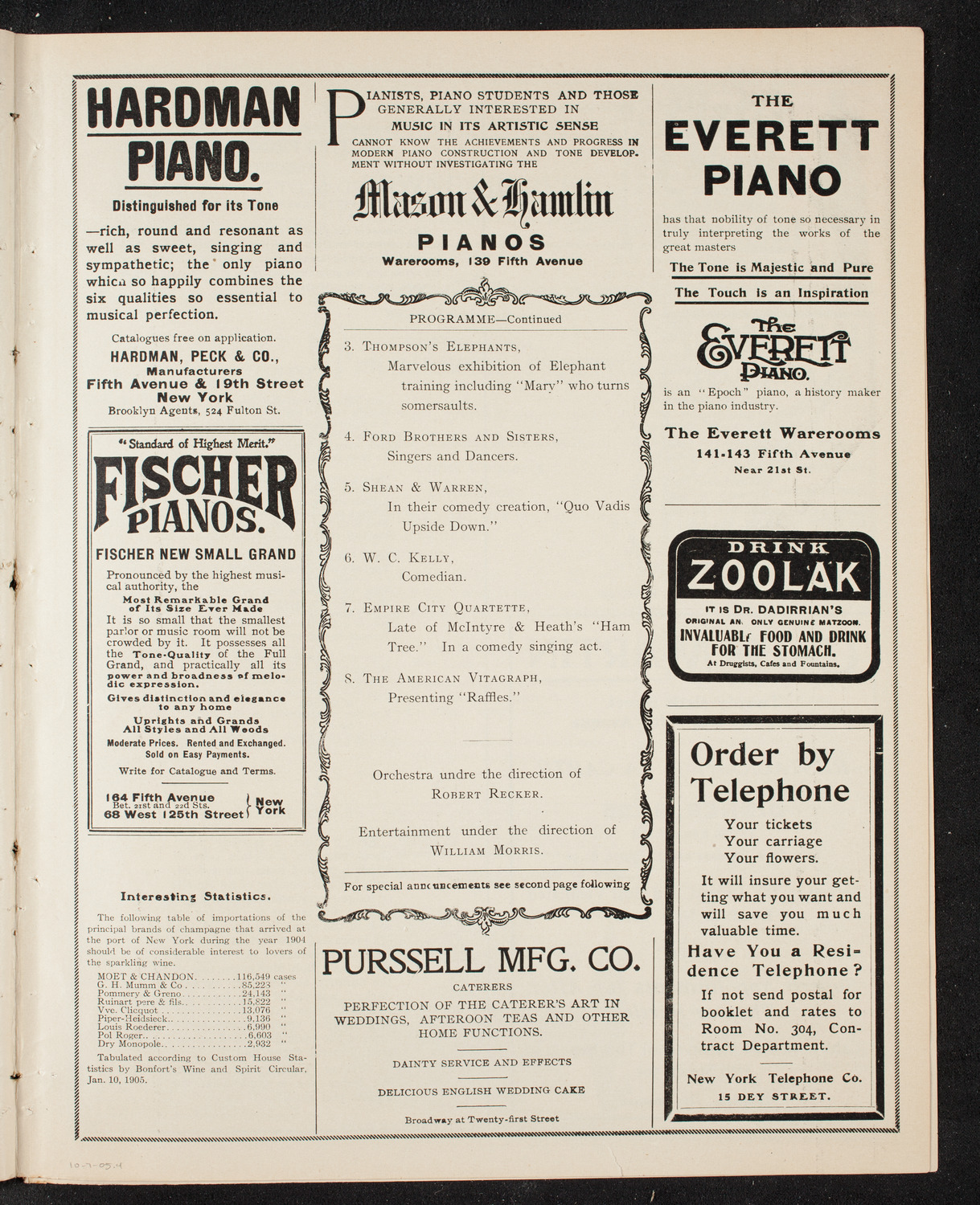 Metropolitan Street Railway Association Meeting and Vaudeville Program, October 7, 1905, program page 7