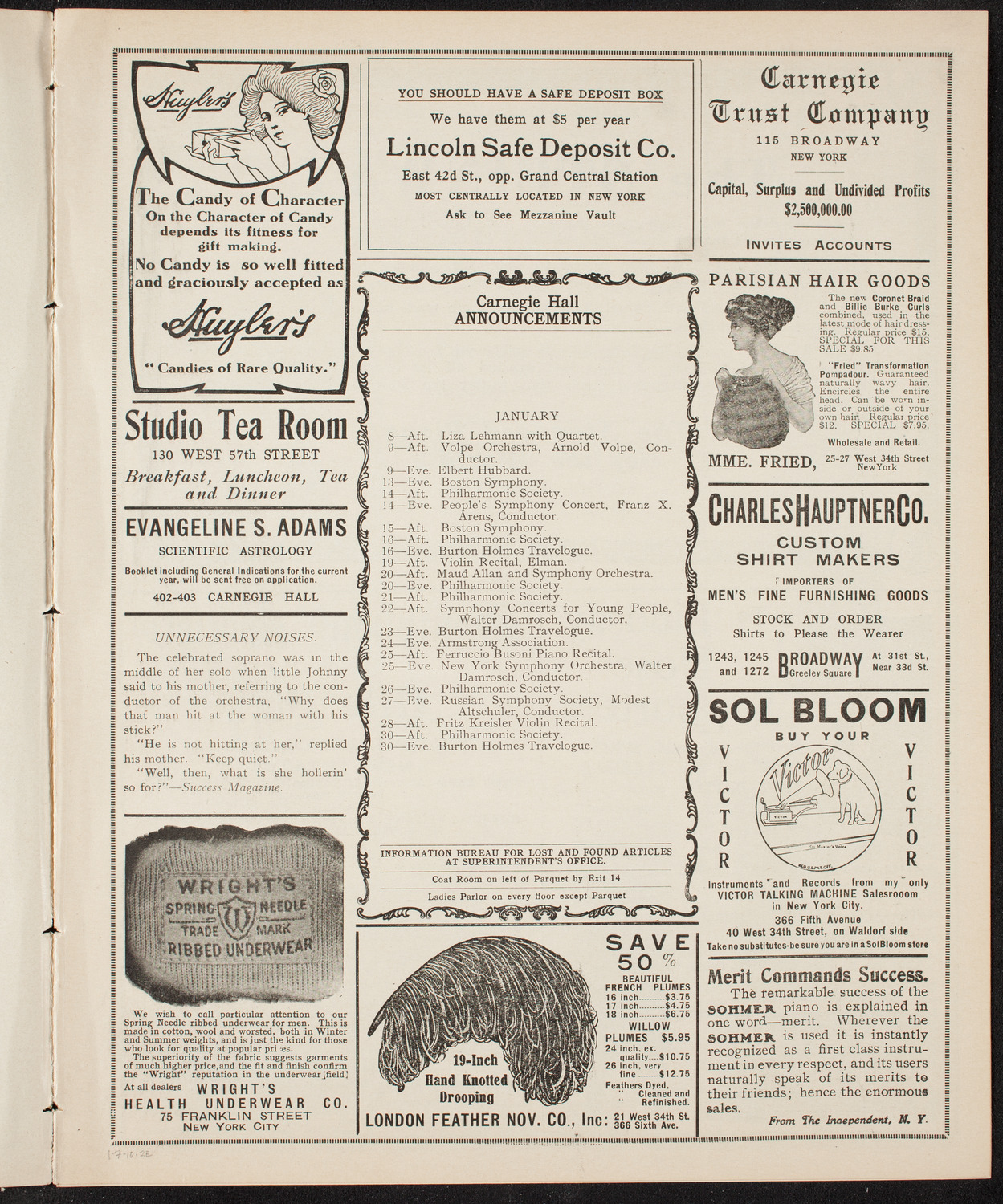 Christmas Play Association, January 7, 1910, program page 3