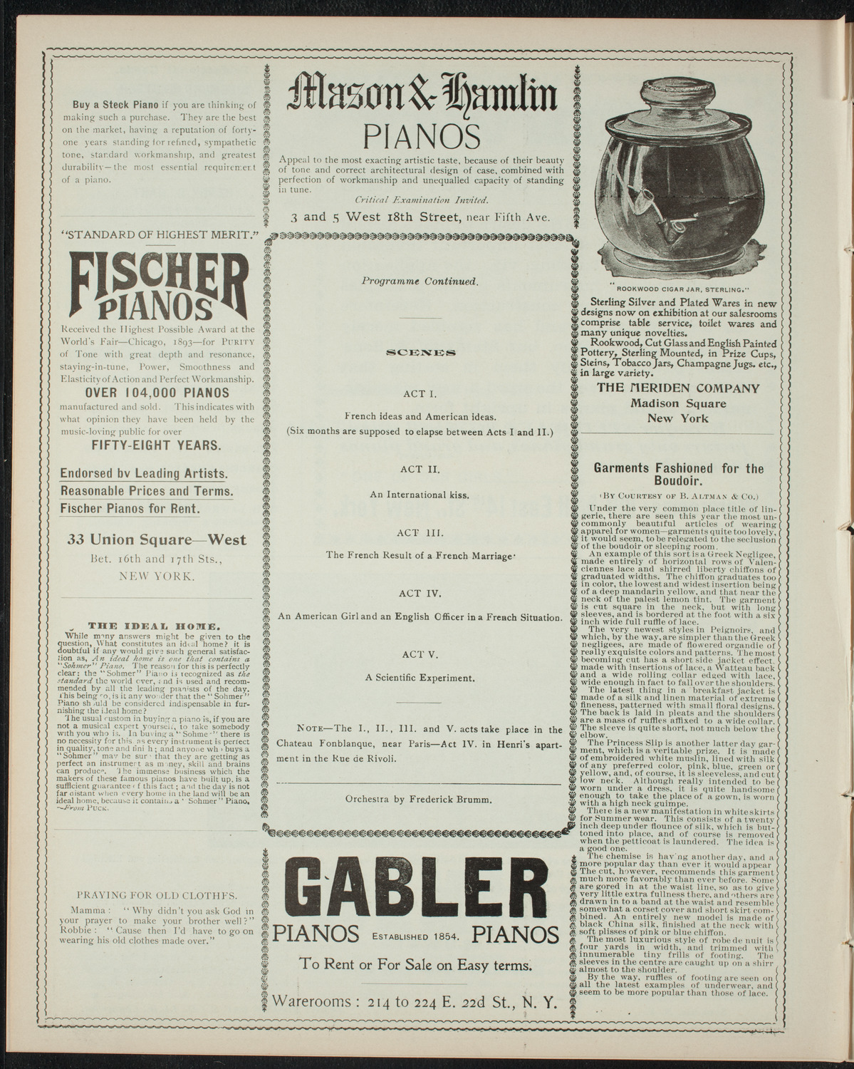 Amateur Comedy Club, April 14, 1898, program page 6