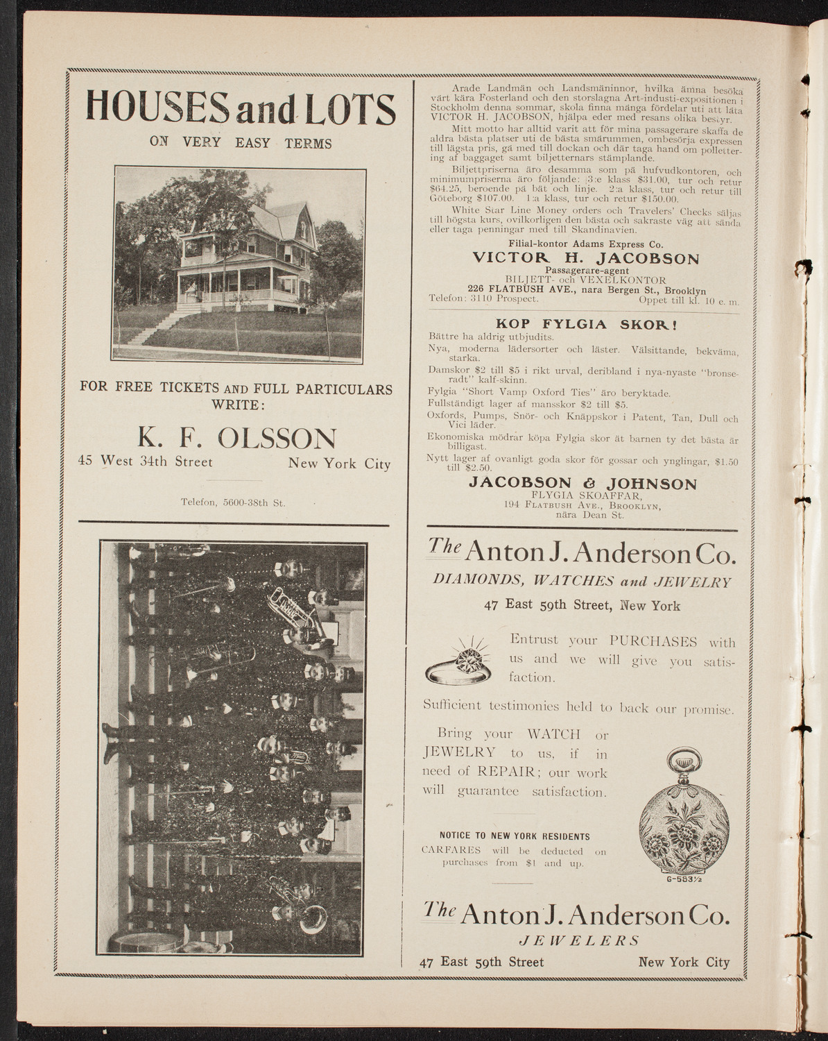 Royal Vendes Artillery Regiment Band, May 16, 1909, program page 10