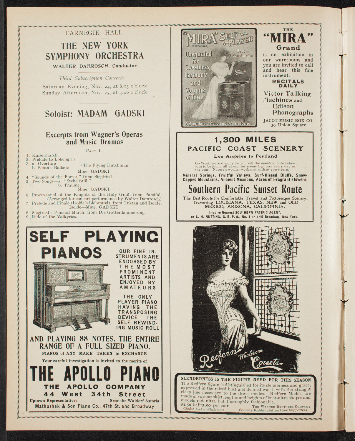 New York Symphony Orchestra, November 18, 1906, program page 2