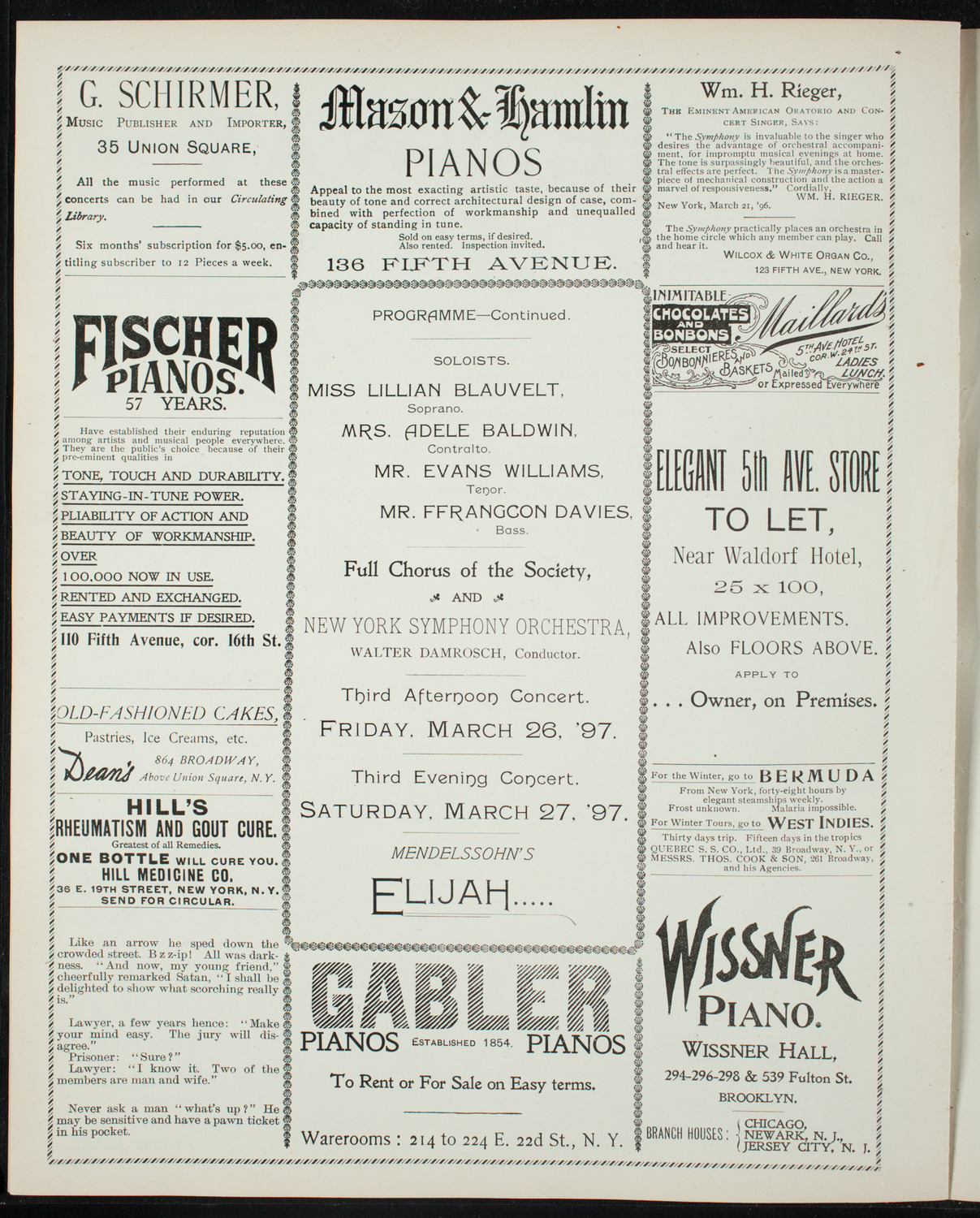 Oratorio Society of New York, December 28, 1896, program page 6