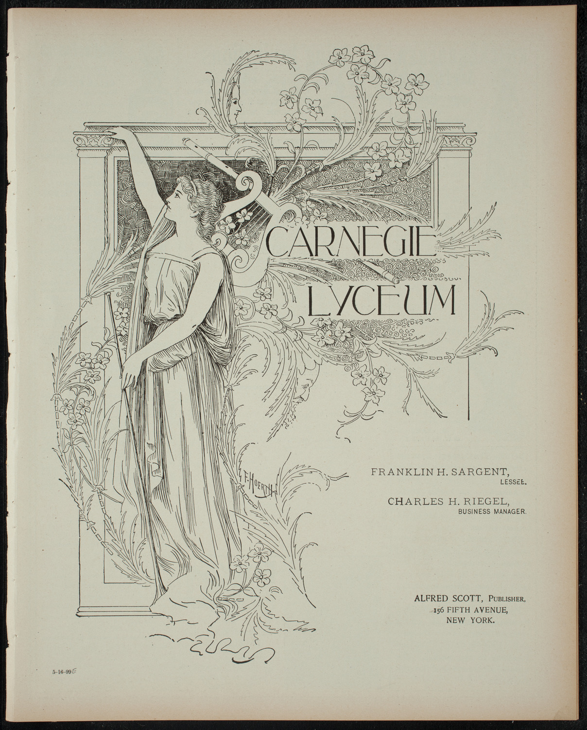 New York Banks' Glee Club, May 16, 1899, program page 1