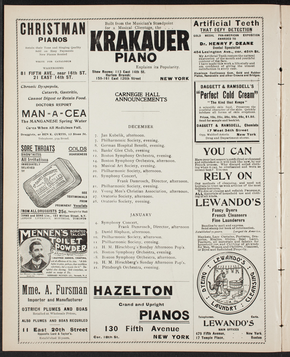 New York Philharmonic, December 6, 1901, program page 2