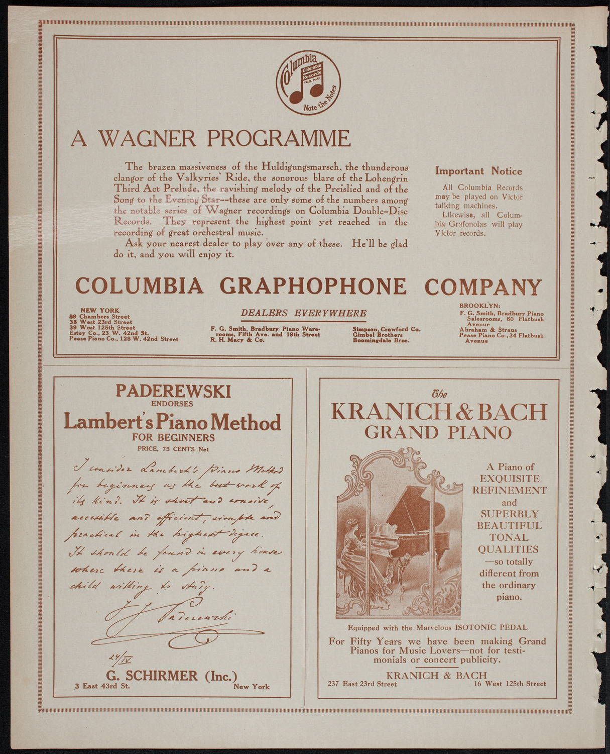 Elmendorf Lecture: Yellowstone Park, November 30, 1913, program page 6