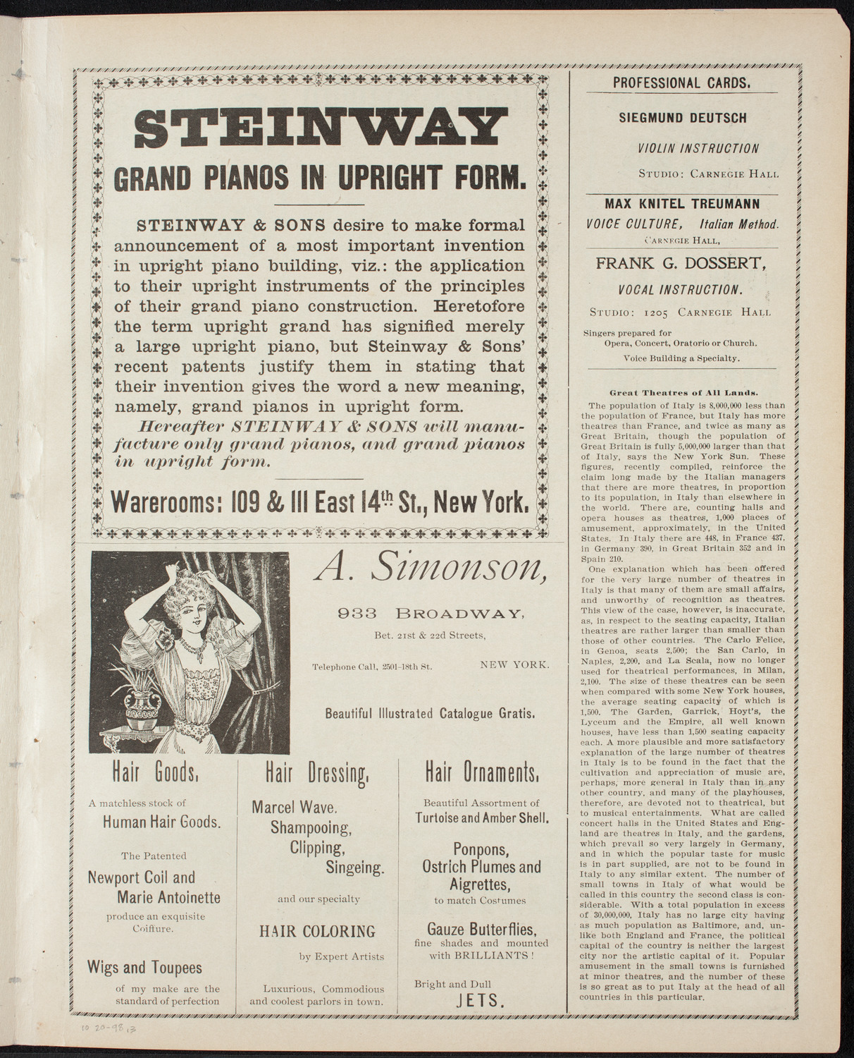 Luther League of America National Convention Rally, October 20, 1898, program page 5