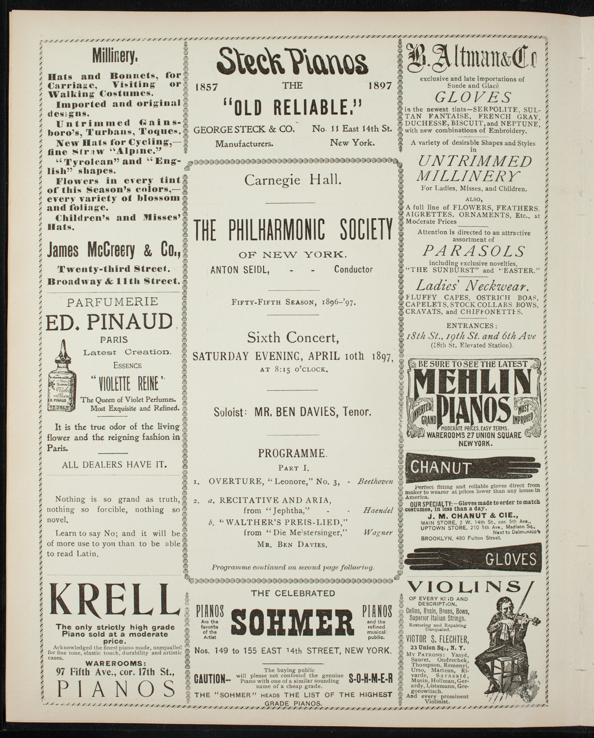 New York Philharmonic, April 10, 1897, program page 4