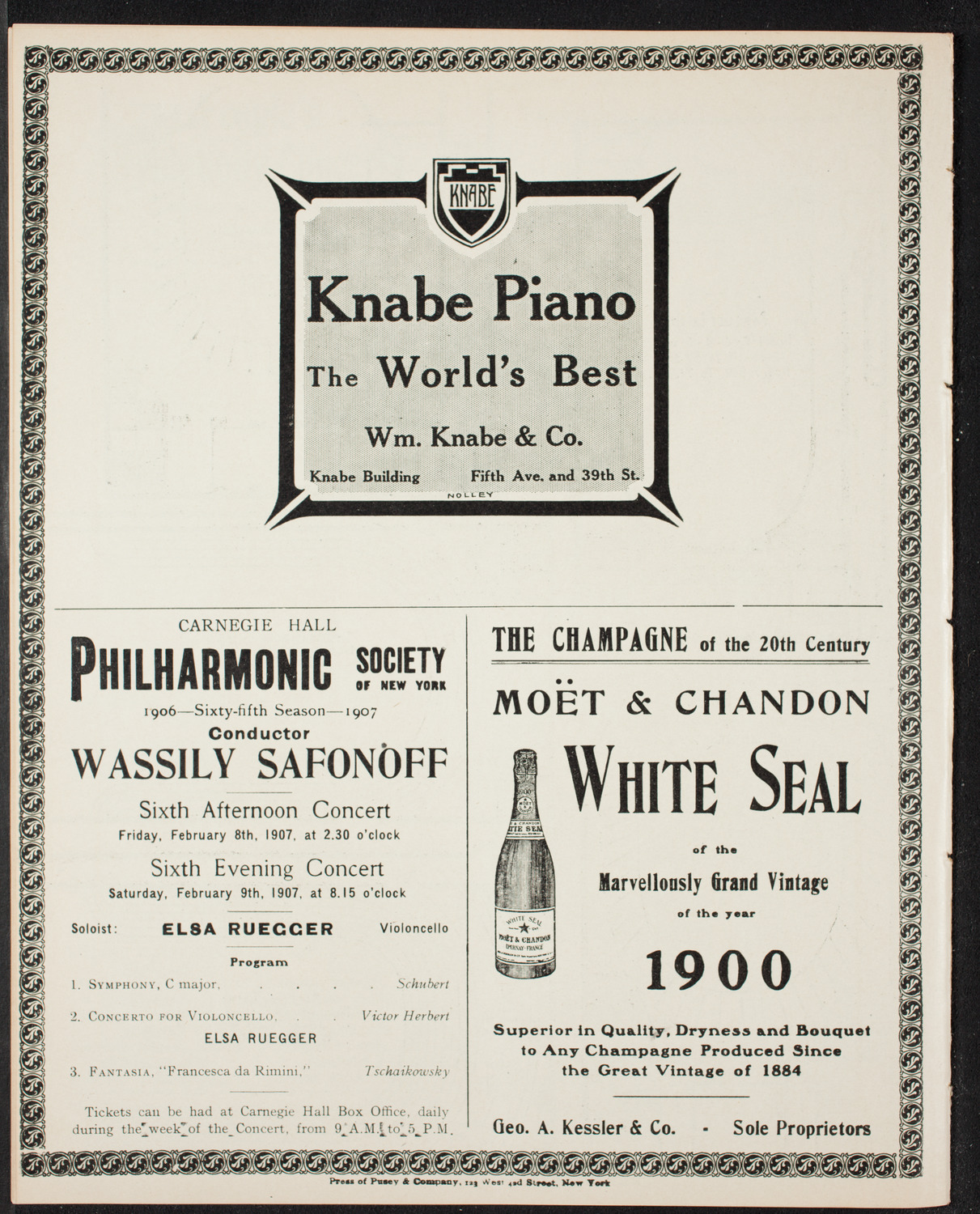 Russian Symphony Society of New York, February 7, 1907, program page 12