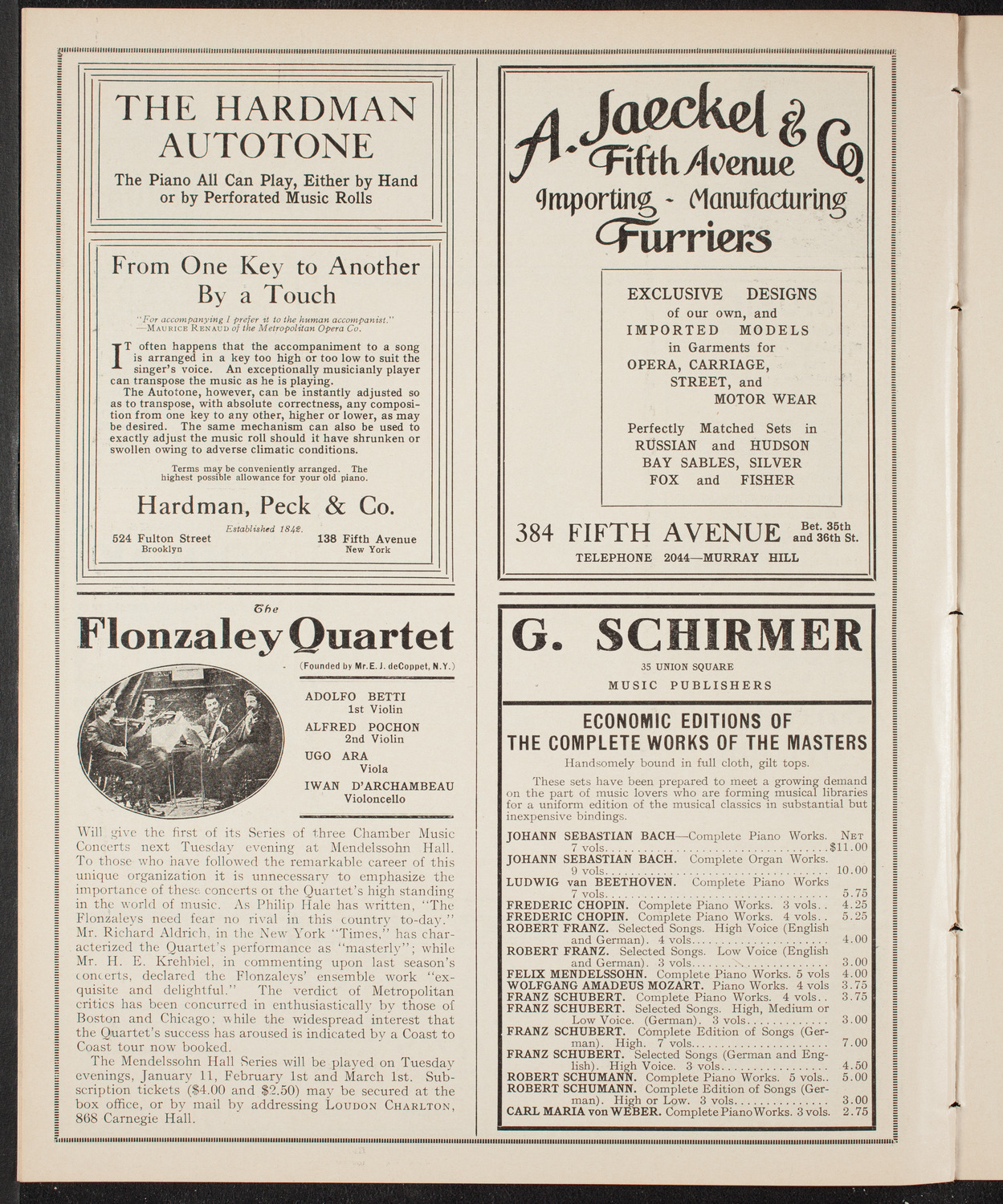 New York Philharmonic, January 7, 1910, program page 8