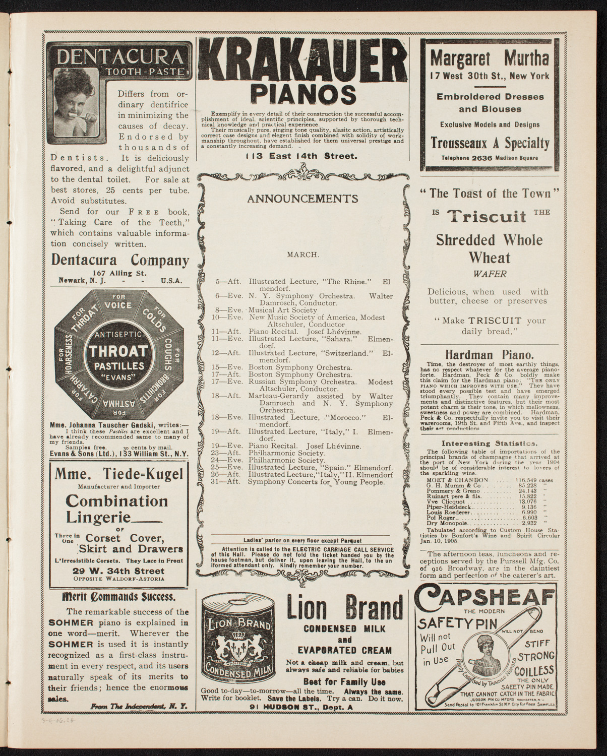 Elmendorf Lecture: Egypt, March 4, 1906, program page 3