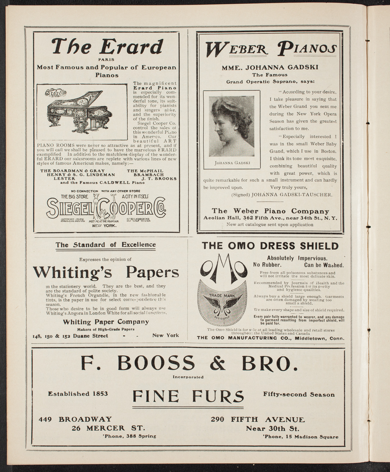 Johanna Gadski, Soprano, and David Bispham, Bass, November 17, 1904, program page 6