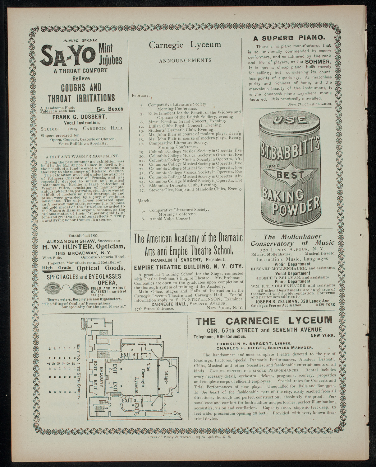 Benefit Vaudeville Entertainment for Widows and Orphans of English Soldiers of English-Boer War, February 2, 1900, program page 4