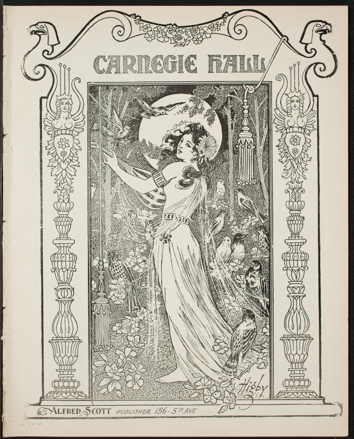 New York Symphony Orchestra, January 20, 1907, program page 1