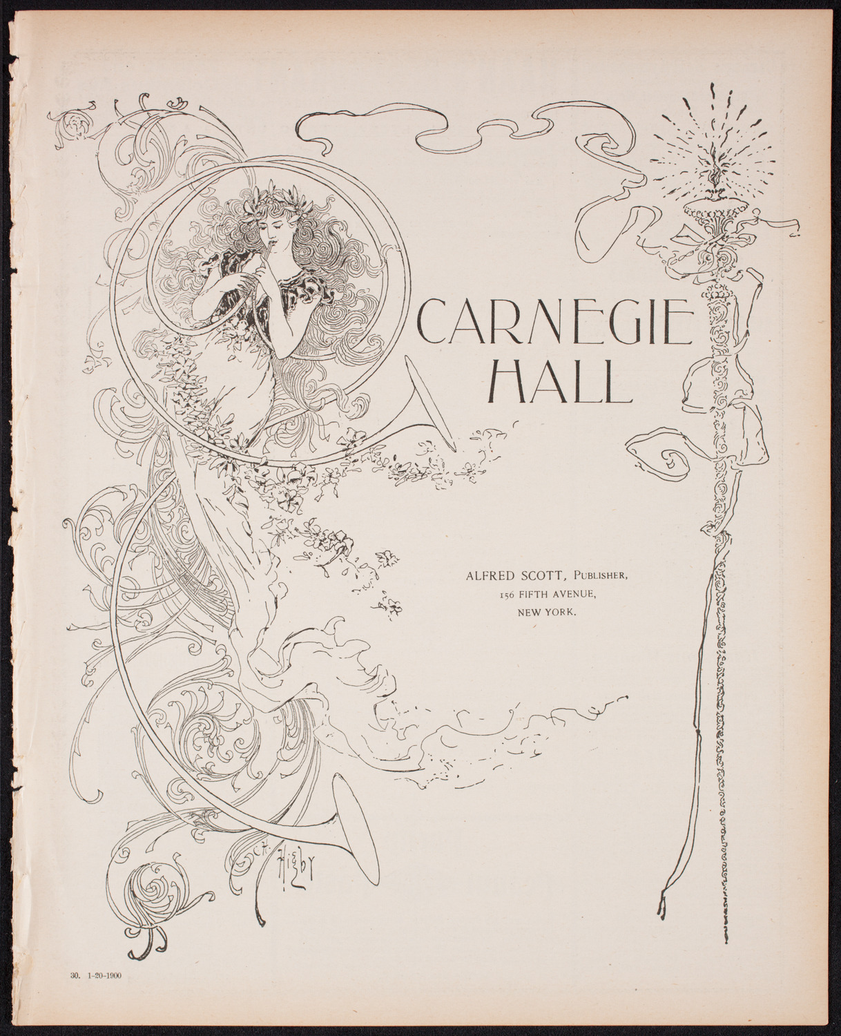 Ignacy Jan Paderewski, Piano, January 20, 1900, program page 1